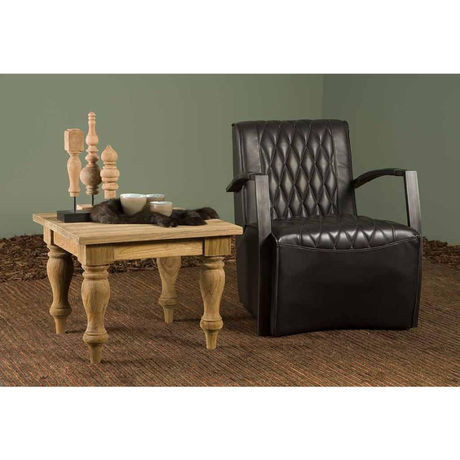 Tower Living Bologna bijzettafel vierkant - 60 cm - bruin