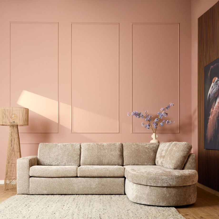 Almo 2,5-zitsbank divan rechts - beige