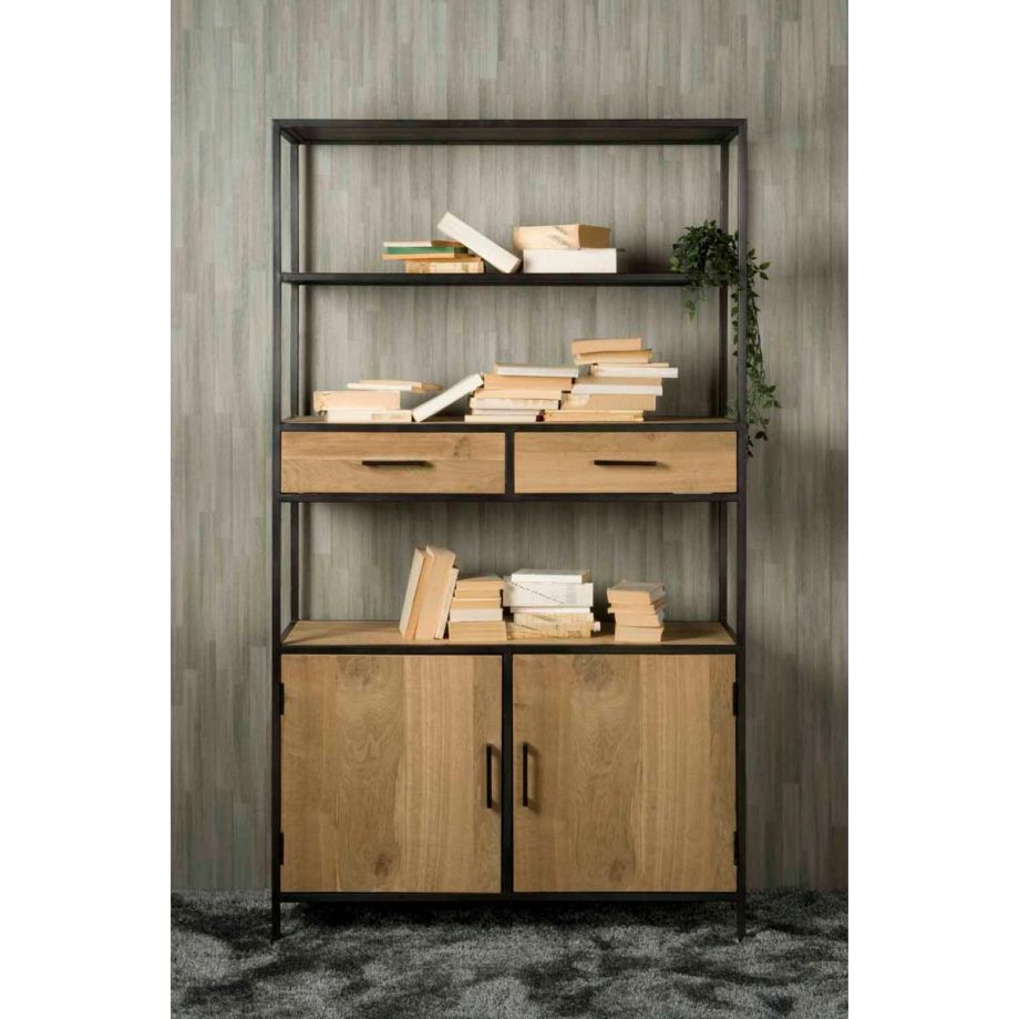 Tower Living Luna boekenkast - 115 cm - bruin