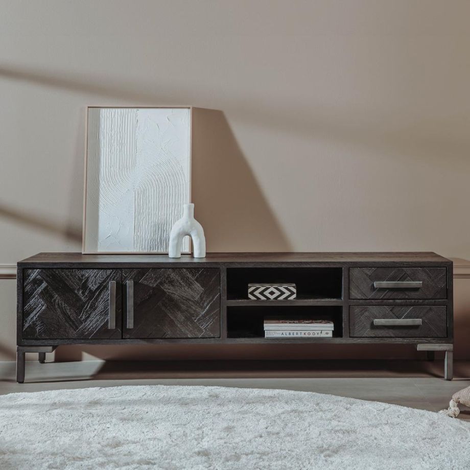 Tower Living Ziano tv-meubel - 185 cm - zwart