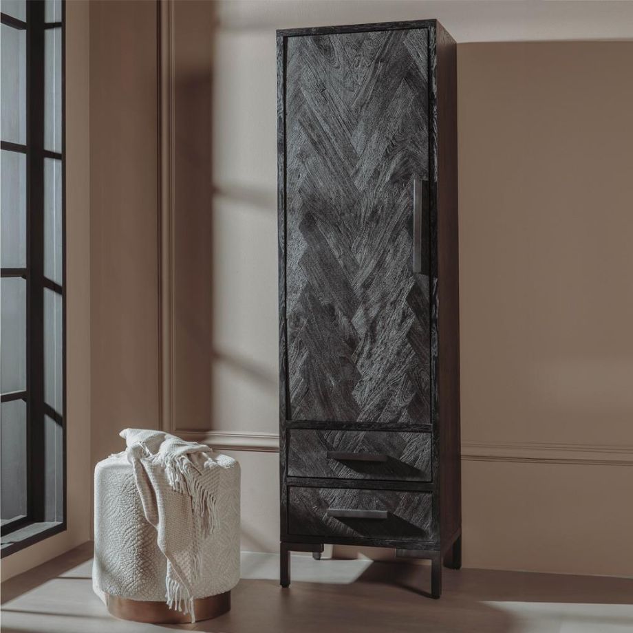 Ziano opbergkast - 55 cm rechts - zwart