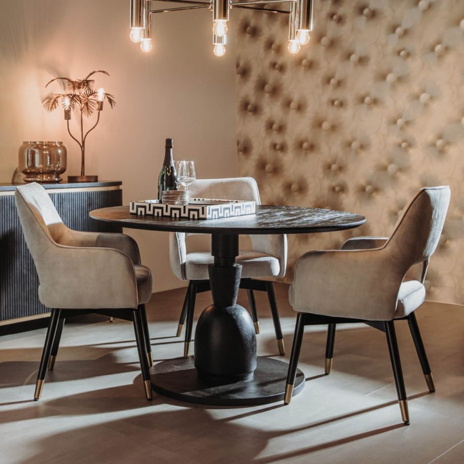 Tower Living Brunello eettafel - ø130 cm - zwart