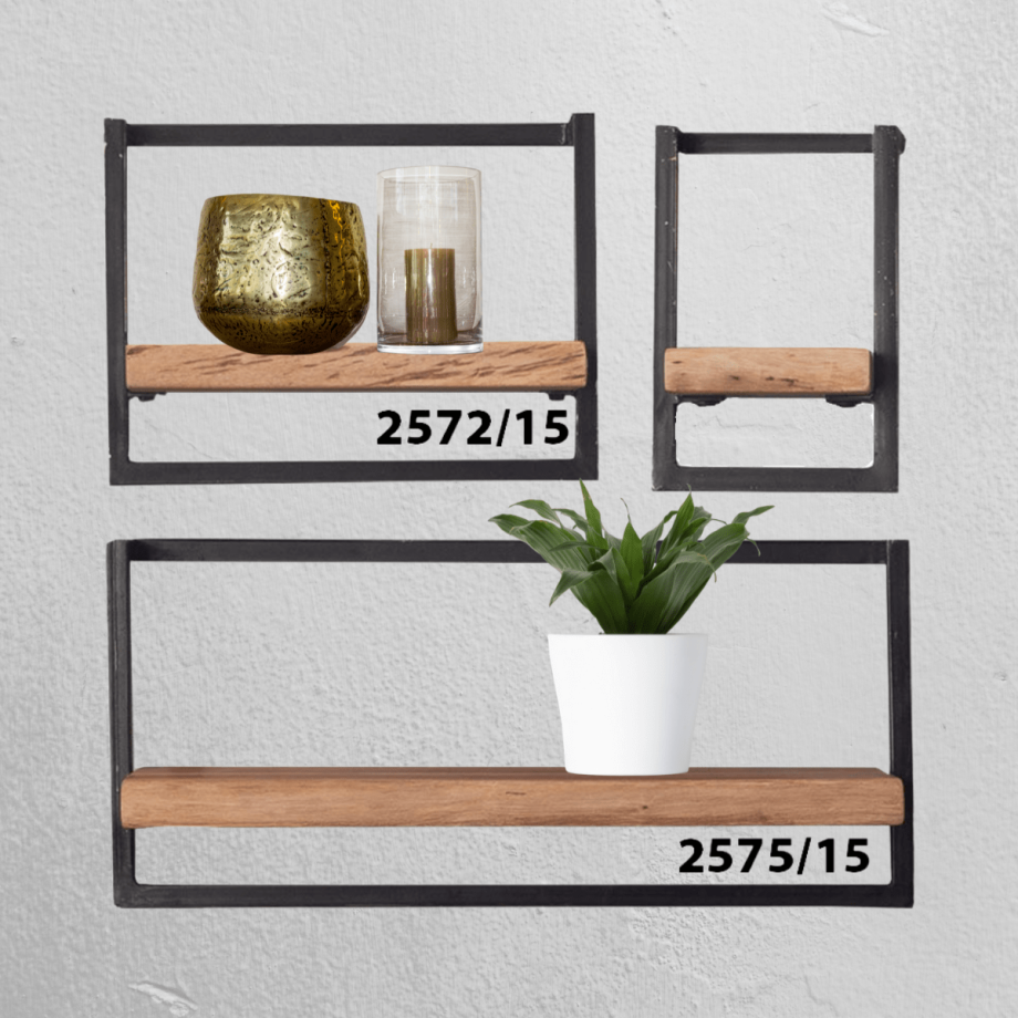 Woody Metaal Wandplank - Bundel Set van Drie 65x60 cm van het woonmerk Fraaai