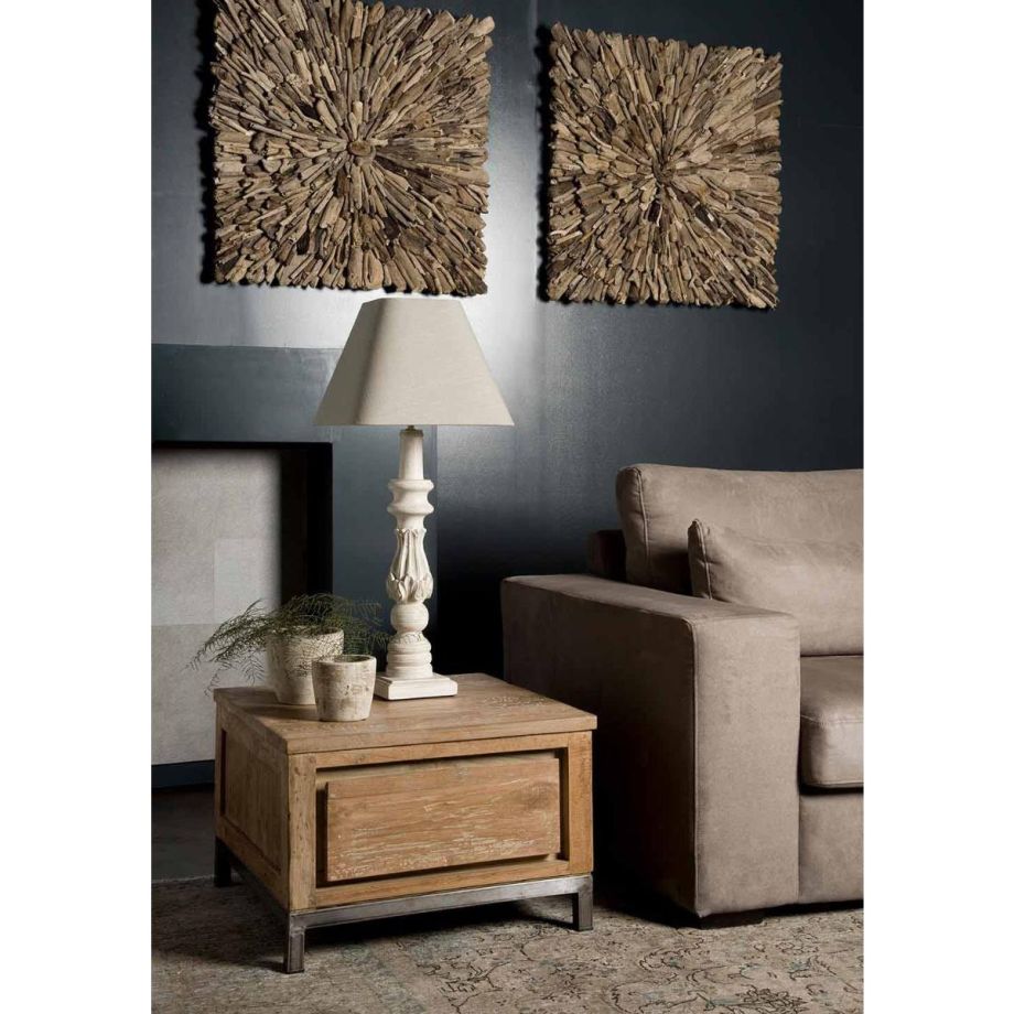 Venetie bijzettafel vierkant dicht - 60 cm - bruin