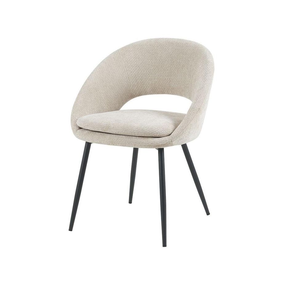Label51 Zohra eetkamerstoel elite - naturel/zwart metaal