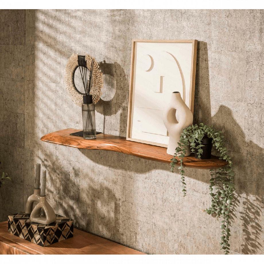 Fraaai Boka organische wandplank - 120 cm - naturel