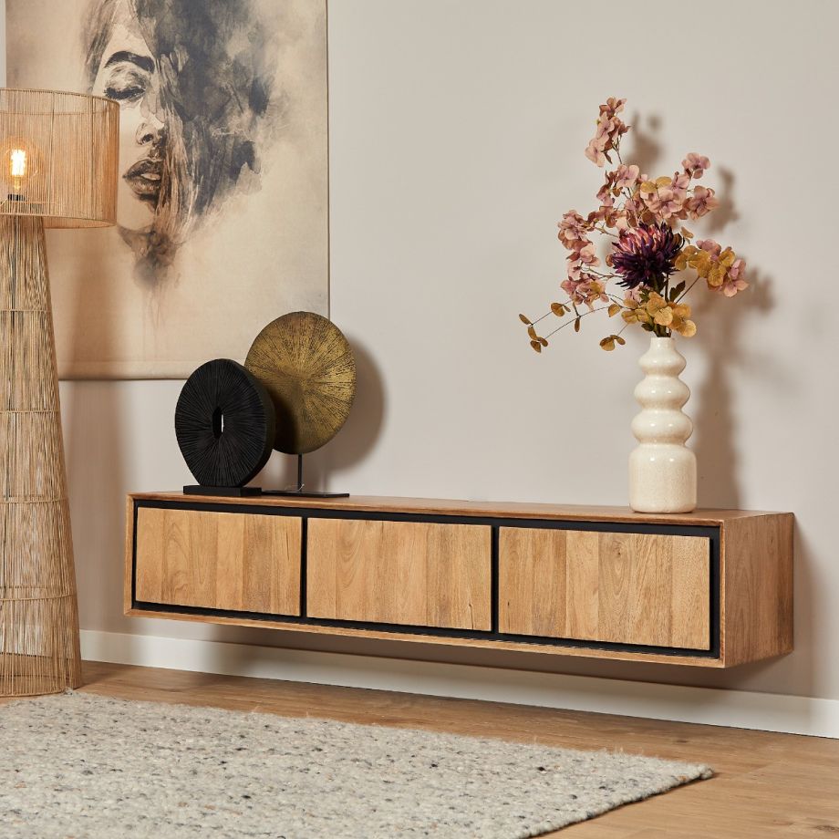 Starfurn Zwevend tv-meubel RichWood 160 cm - naturel