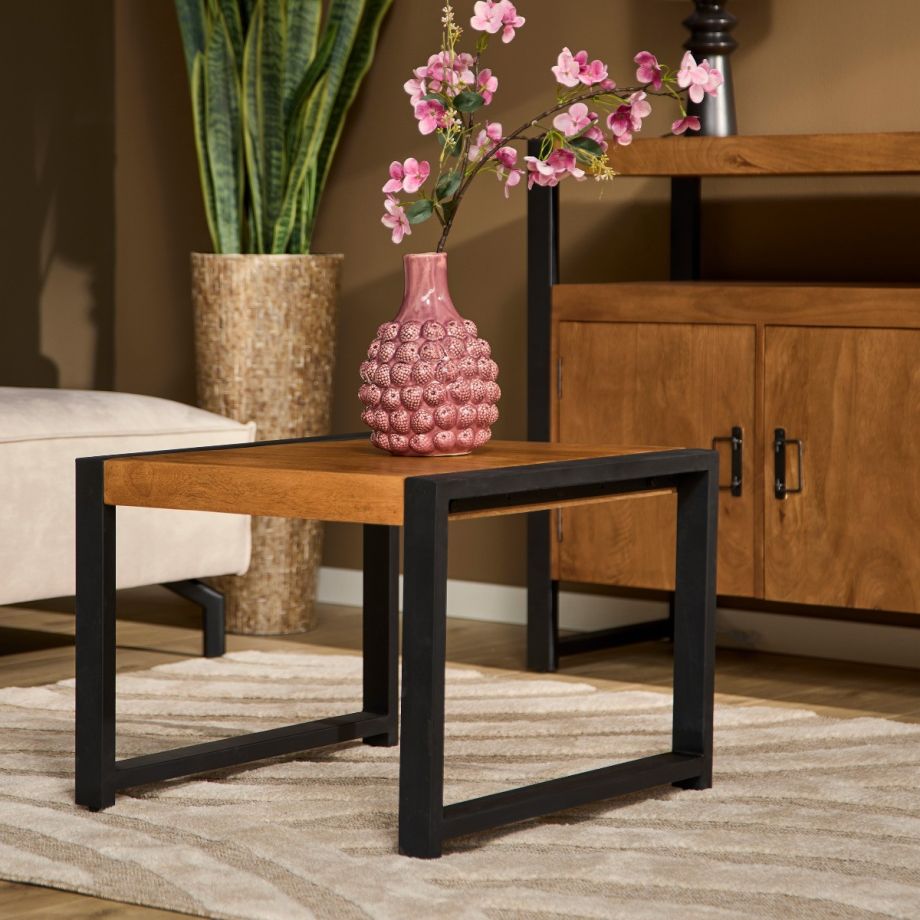 Starfurn Vierkante bijzettafel Boaz - 60 cm - naturel