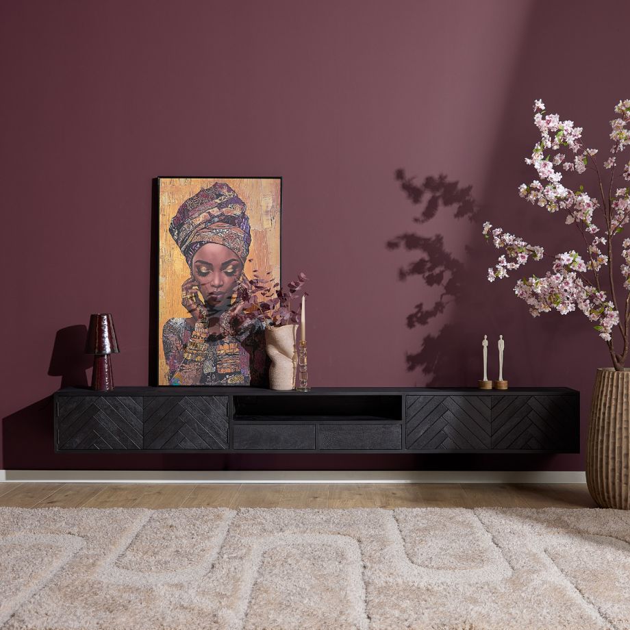 Starfurn Zwevend tv-meubel New York 240 cm - zwart