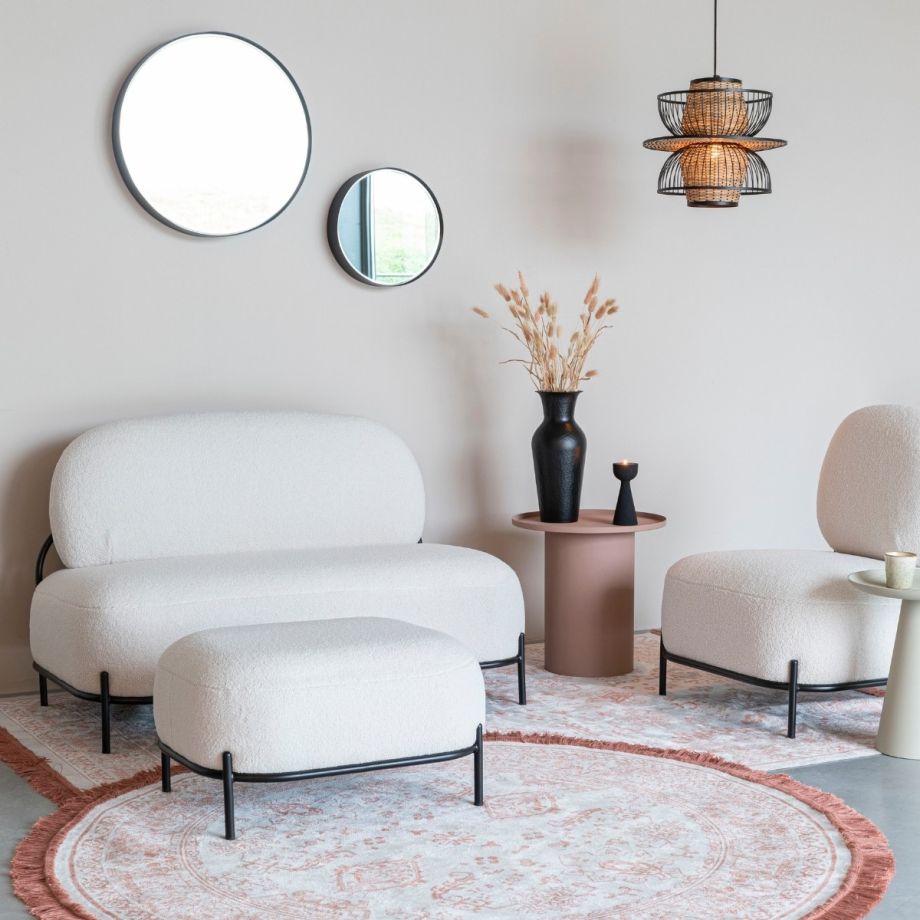 Tamara 2-zitsbank teddy - ivoor