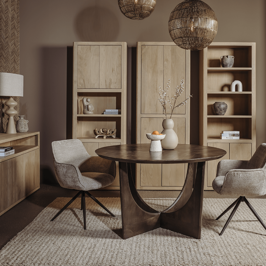 Tower Living Fermo eettafel - ø130 cm - olijfbruin