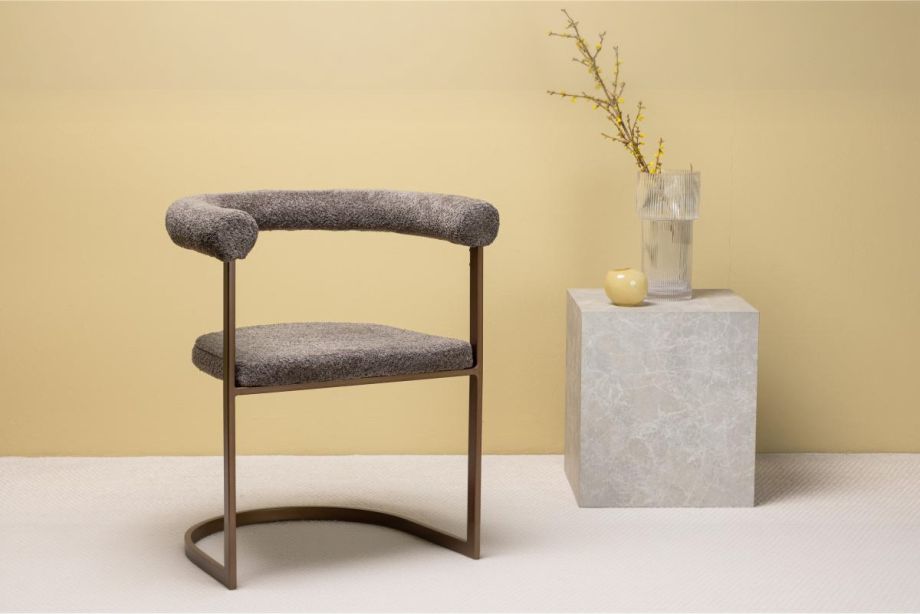 Svea Zelo eetkamerstoel - boucle - bruin