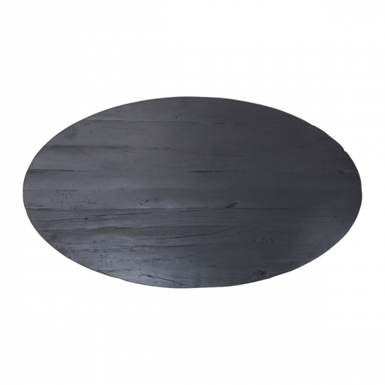 Gorda ovaal tafelblad 180x100x5/5.5 mangohout zwart van het woonmerk HSM Collection