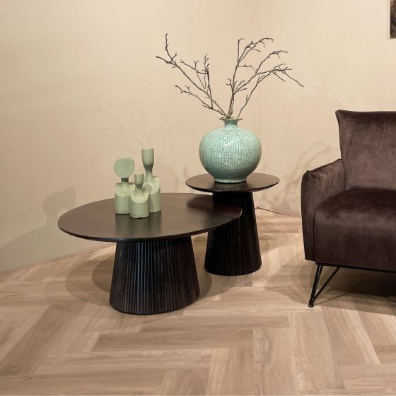  Salvator ronde salontafel - Ø80 cm - hout - walnoot bruin van het woonmerk Livingfurn