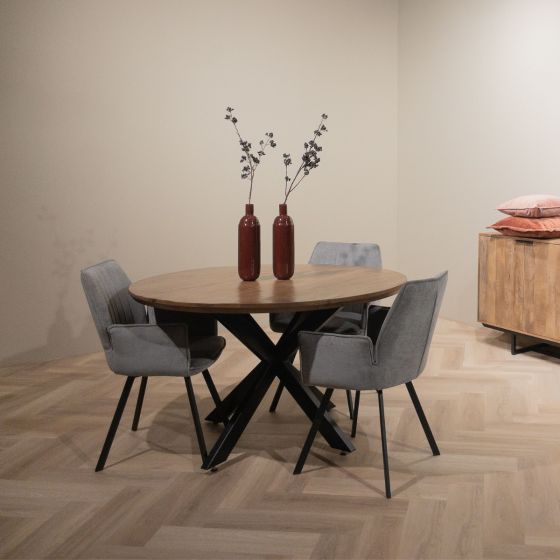 Jesper ronde eettafel - Ø120 cm - hout van het woonmerk Livingfurn