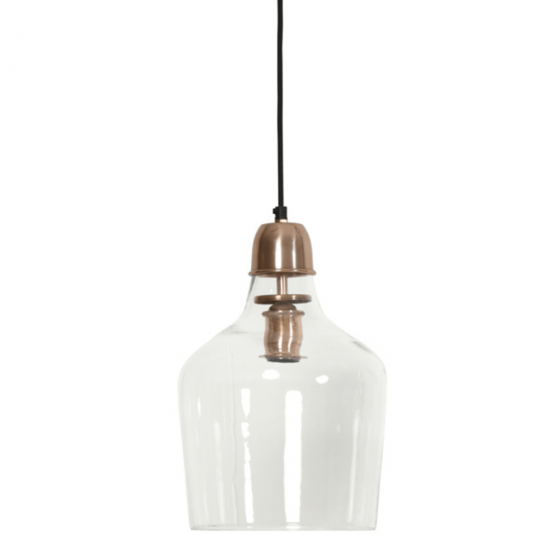 Sage hanglamp Ø23 cm glas transparant/koper van het woonmerk Light & Living