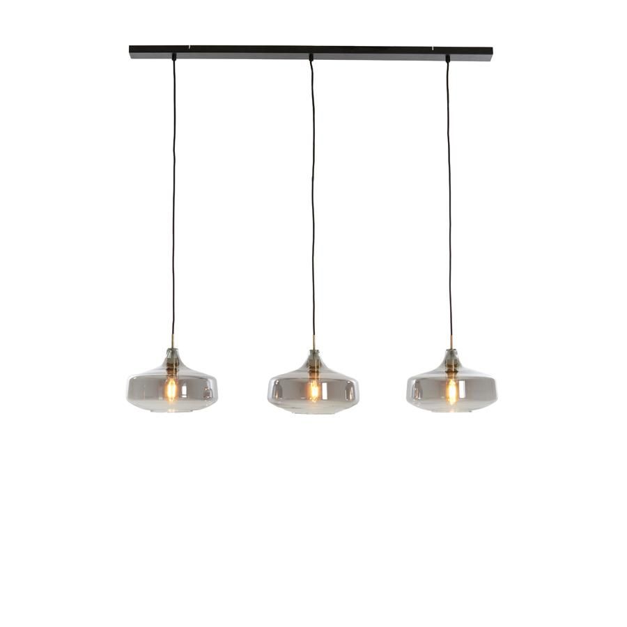Solna hanglamp 3L - antiek brons/smoke glas