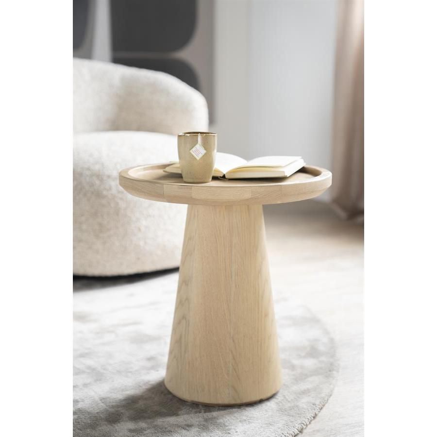 Eleonora Ronde bijzettafel Leia - eikenhout - ø46 cm