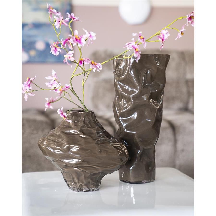 Rias vaas bruin - groot