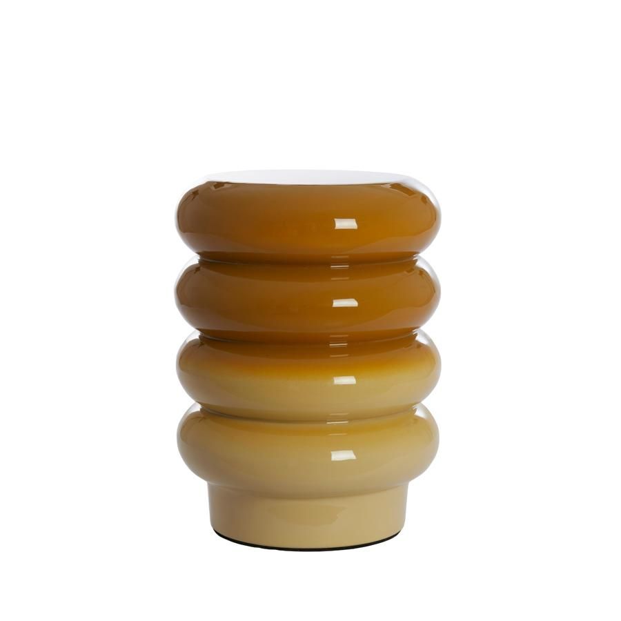 Mirogi bijzettafel Ø30x39 cm - glanzend okergeel