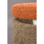 Sen poef bouclé ø39 cm - bruin/oranje
