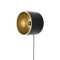 Dudley wandlamp rond M - zwart/goud
