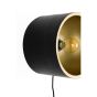 Dudley wandlamp rond M - zwart/goud