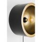 Dudley wandlamp rond L - zwart/goud