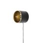 Dudley wandlamp rond S - zwart/goud