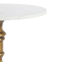 Kampar bijzettafel Ø50x90 cm - marmer wit-antiek brons