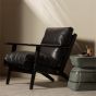 Houston fauteuil leer - zwart