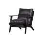 Houston fauteuil leer - zwart