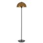 Mellan vloerlamp - mat zwart/glas bruin