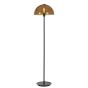 Mellan vloerlamp - mat zwart/glas bruin