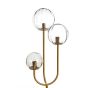 Magdala vloerlamp 3L - glas lichtgrijs/goud