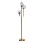 Magdala vloerlamp 3L - glas lichtgrijs/goud