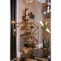Magdala vloerlamp 3L - glas lichtgrijs/goud