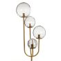 Magdala vloerlamp 4L - glas lichtgrijs/goud