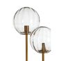 Magdala vloerlamp 4L - glas lichtgrijs/goud
