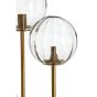 Magdala vloerlamp 4L - glas lichtgrijs/goud
