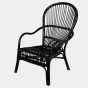Nonna loungestoel rotan zwart van het woonmerk Les
