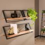 Leona wandschap acaciahout naturel | set van 3 van het woonmerk Fraaai