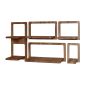 Stacy wandschap set van 5 curvy - acacia hout