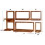 Stacy wandschap set van 5 curvy - acacia hout