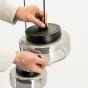 Pivot hanglamp rond - grijs glas