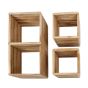 Rodrick wandschap set van 3 rib - teakhout verweerd