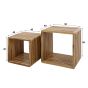 Kathleen salontafel set van 2 rib - teakhout verweerd