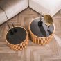 Kenton salontafel set van 2 rond - leisteen