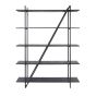 Kingsley stellingkast 140 cm 5 laags - grijs