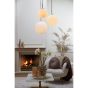 Medina hanglamp Ø25 cm - antiek brons+glas mat wit